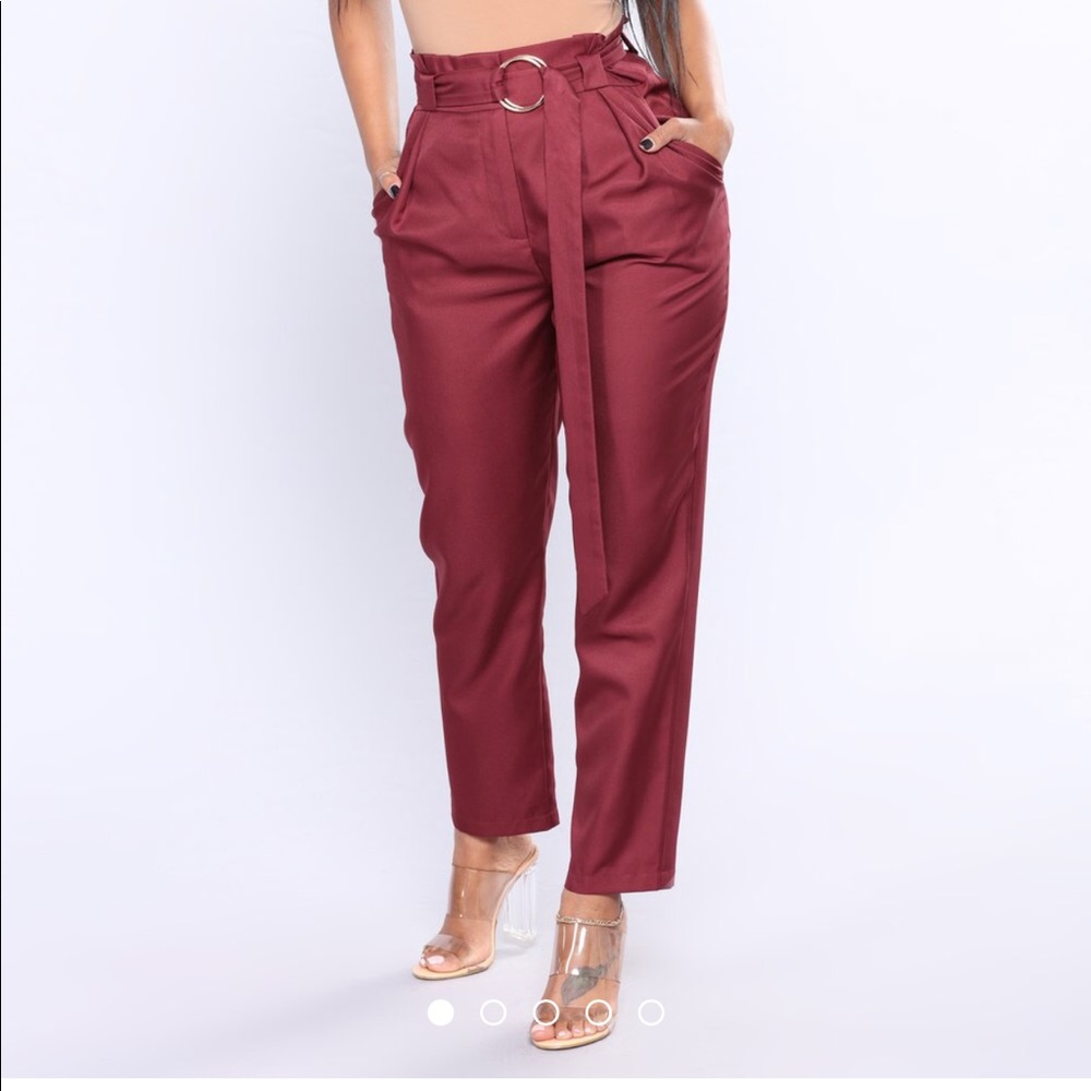Natasha Waist Belt Pants - Wine × 1
2X
